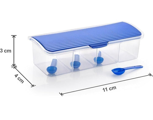 4-in-1 Spice Vault (Pack of 2) – Airtight Seasoning Box with Integrated Measuring Spoons