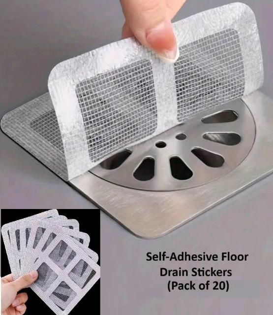 Disposable Floor Drain Mesh Stickers (Pack of 20) – Anti-Clogging & Hair Catcher