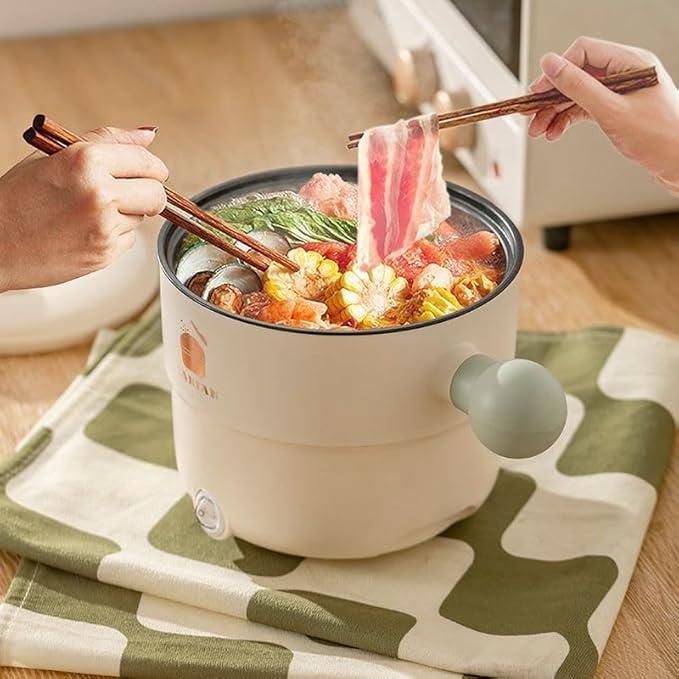 1.8L Multi-Cooker – Electric Non-Stick Pot with Transparent Glass Lid