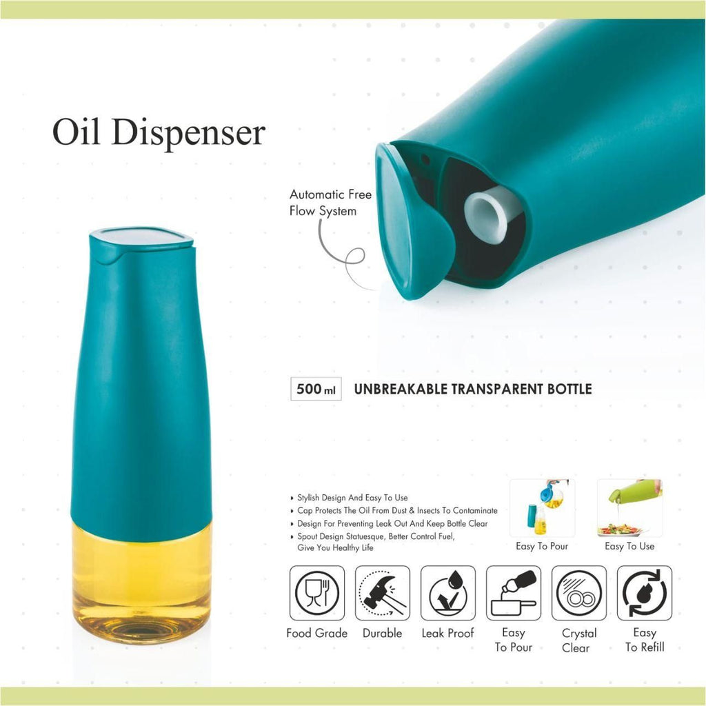 Auto-Flip Leakproof Oil Dispenser – 500ml Smart Kitchen Carafe