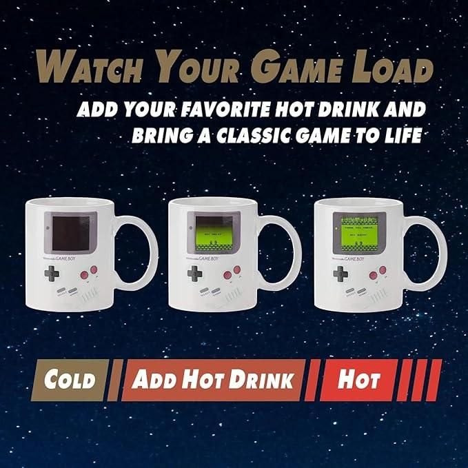 Magic Heat-Changing Coffee Mug – Retro Gameboy Edition