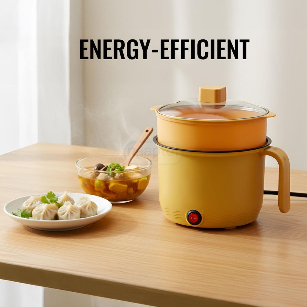 1.8L Multi-Cooker – Electric Non-Stick Pot with Transparent Glass Lid