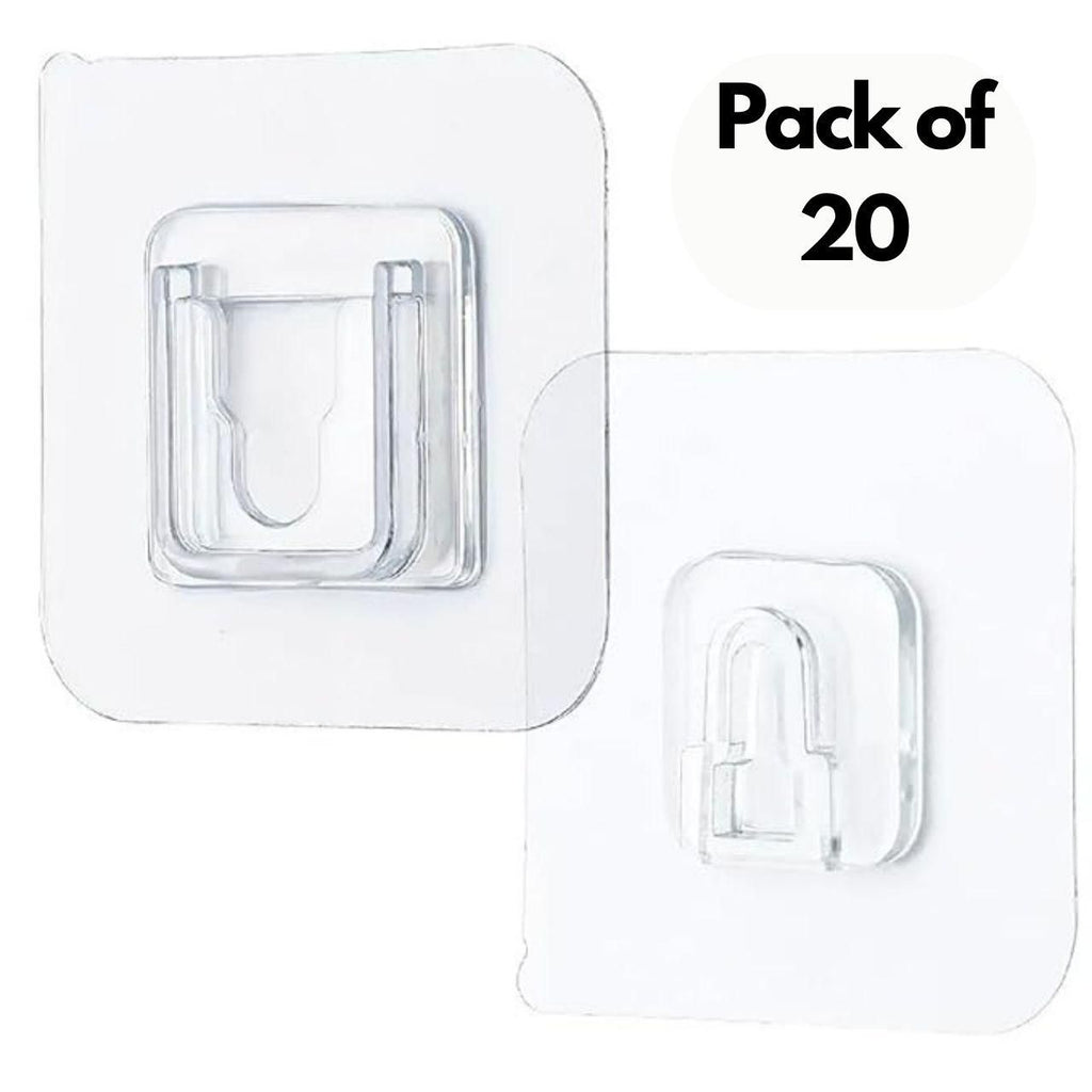 Heavy-Duty Waterproof Adhesive Hooks (Pack of 20) – Damage-Free Wall Organizers