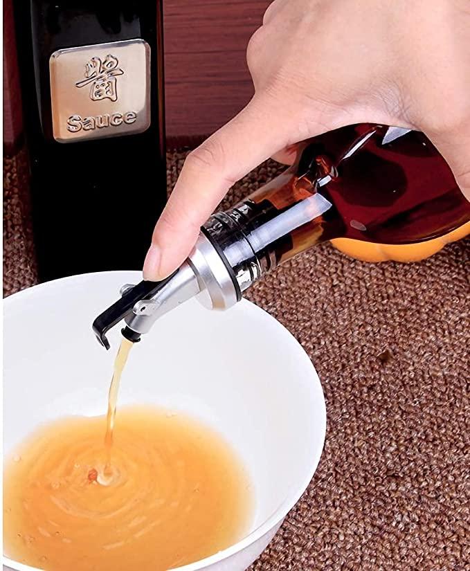 Professional Glass Oil & Vinegar Carafe – 1000ml Large Capacity with Stainless Steel Spout