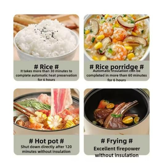 1.8L Multi-Cooker – Electric Non-Stick Pot with Transparent Glass Lid