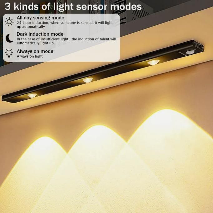Smart Motion Sensor LED Cabinet Light – Wireless & USB Rechargeable