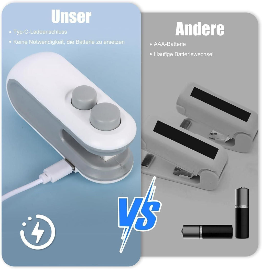 2-in-1 Rechargeable Mini Bag Sealer & Cutter – Magnetic Airtight Heat Sealer