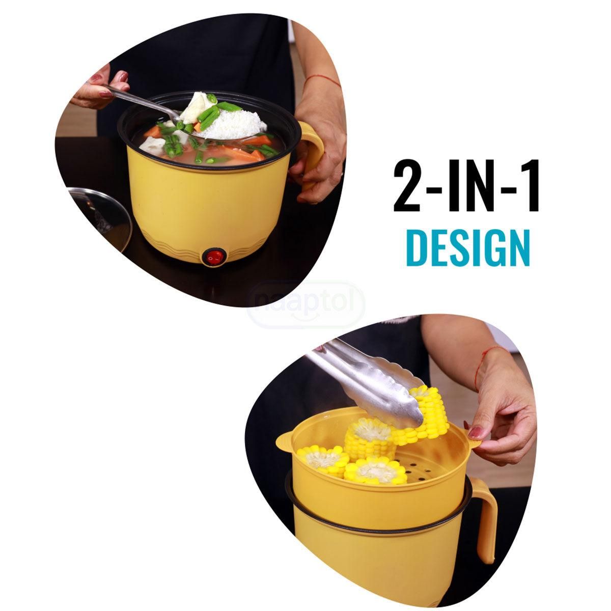 1.8L Multi-Cooker – Electric Non-Stick Pot with Transparent Glass Lid