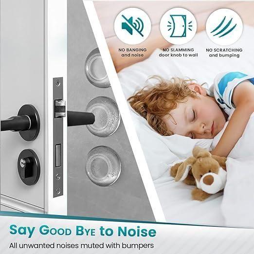 Invisible Silicone Door Wall Protectors (Pack of 6) – Shock Absorbent & Self-Adhesive